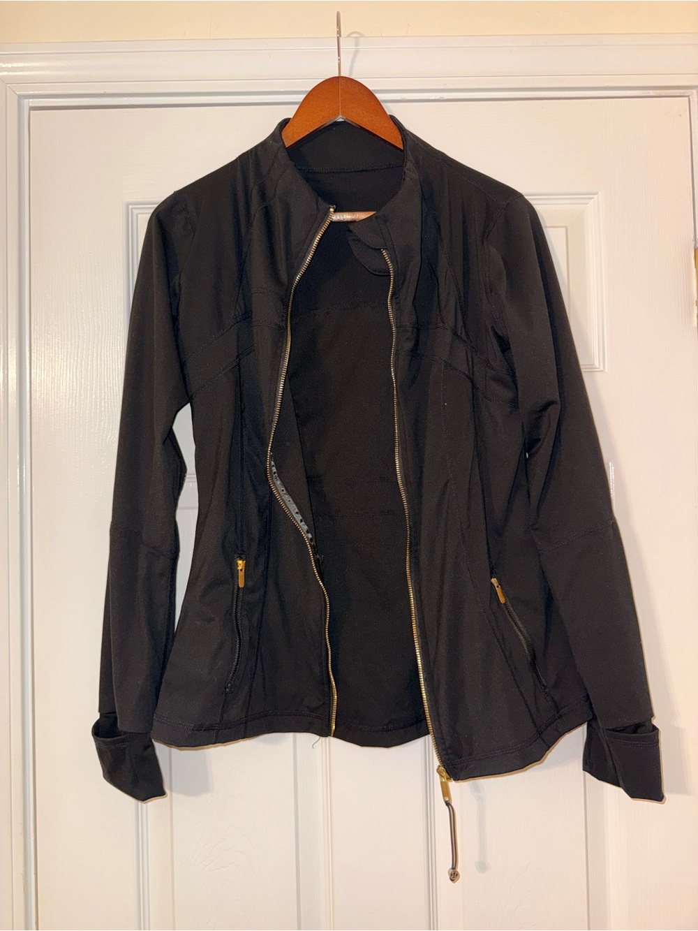 lululemon athletica Black Define Zip Jacket with Gold Hardware